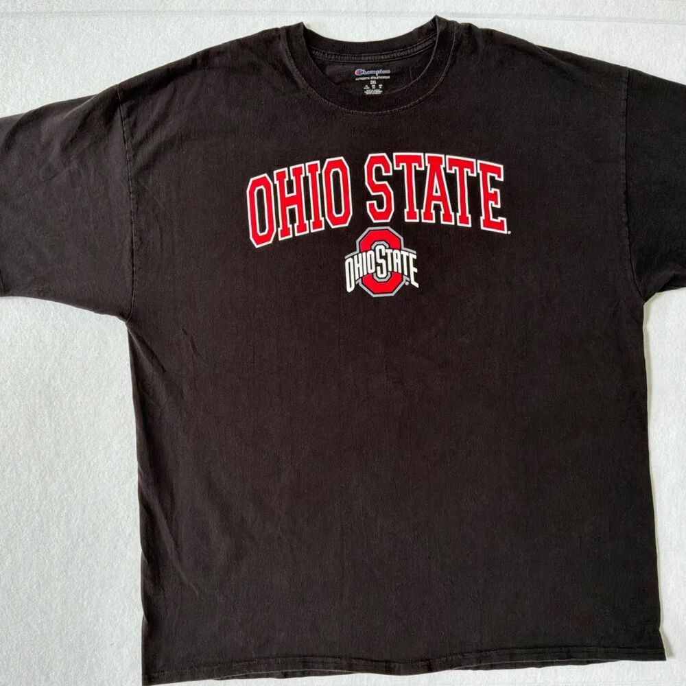 Ohio State Champion Men's Black and Red T-shirt Football